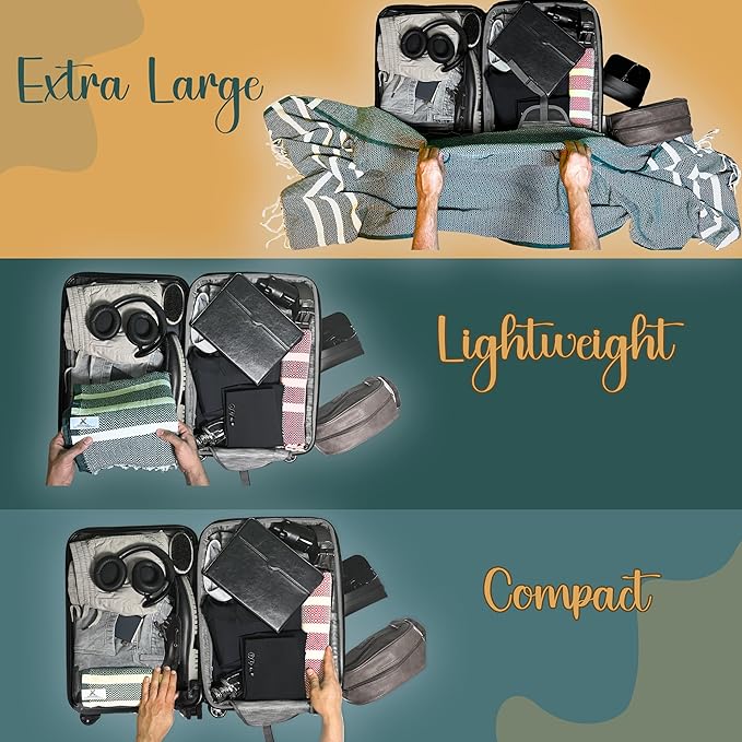 2 Pack Travel Cotton Blanket Twin Size Breathable Cozy Airplane Keep Warm Compact Vacation Essentials Car Camping Quick Dry Beach Peshtemal Towel (Khaki Green and Salmon Pink)