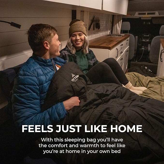 Teton Evergreen Sleeping Bag – Spacious Fit and Cozy Warmth for Adults – Options for Camping in Any Weather