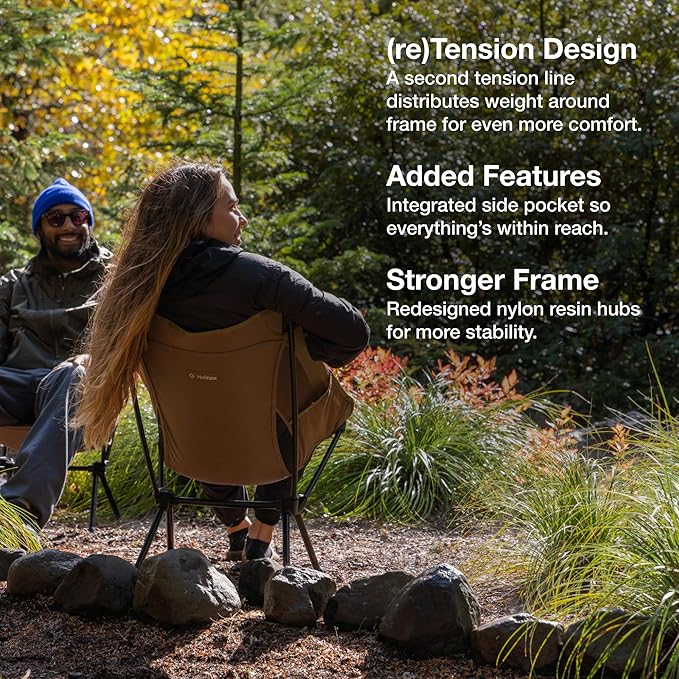Helinox Chair One (re) High-Performance Camping Chair, 1.97lbs, Lightweight Compact Collapsible Outdoor Chairs, Backpacking, Picnic, Adventures, Flame Multiblock