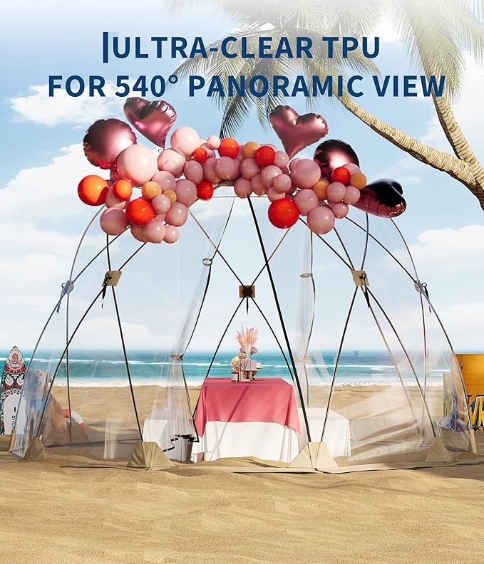 10x10 Ft Outdoor All Weather Pop Up Tent, 6-8 Person Instant Tent Shelter, Rainproof Camping Sun Shelter Coldproof & Windproof for Patio, Backyard, Deck, Sports Events
