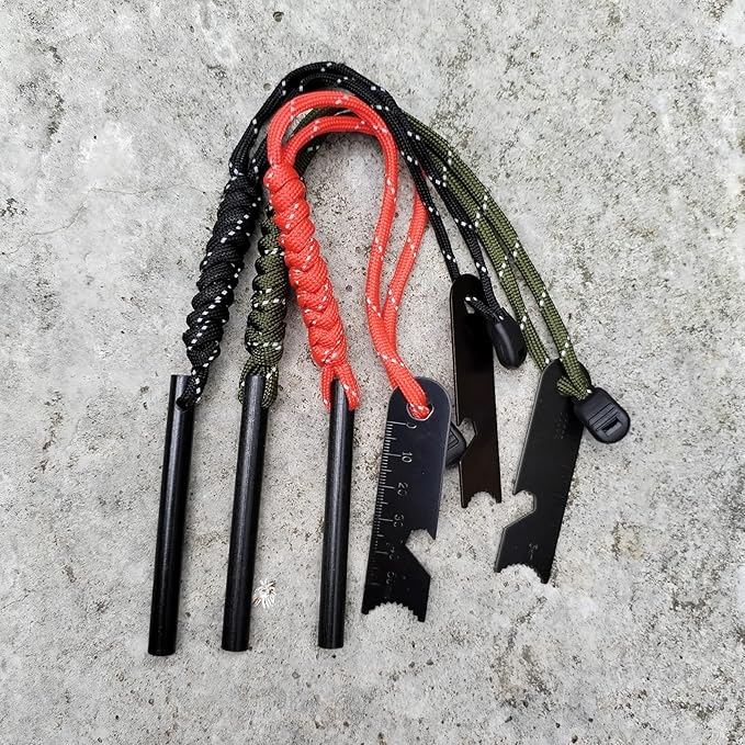 (Set of 3 Pieces Flint Emergency igniter,Camping Magnesium Rod Fire Starter,Outdoor Survival Ignition Rod