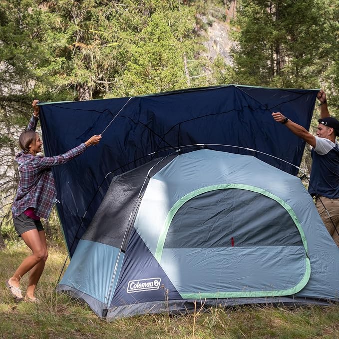 Coleman Skydome Series Camping Tent Weatherproof Tent Includes Pre-Attached Poles Rainfly Carry Bag and Unique Pattern Sets up in 5 Minutes