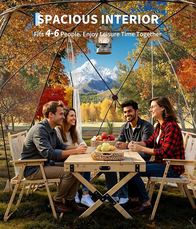 10x10 Ft Outdoor All Weather Pop Up Tent, 6-8 Person Instant Tent Shelter, Rainproof Camping Sun Shelter Coldproof & Windproof for Patio, Backyard, Deck, Sports Events