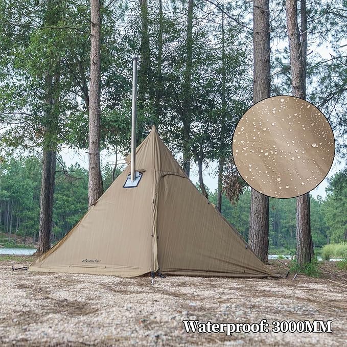 FIREHIKING Camping Hot Tent 2-4 Person Teepee Tent with Stove Jack for Backpacking Hunting