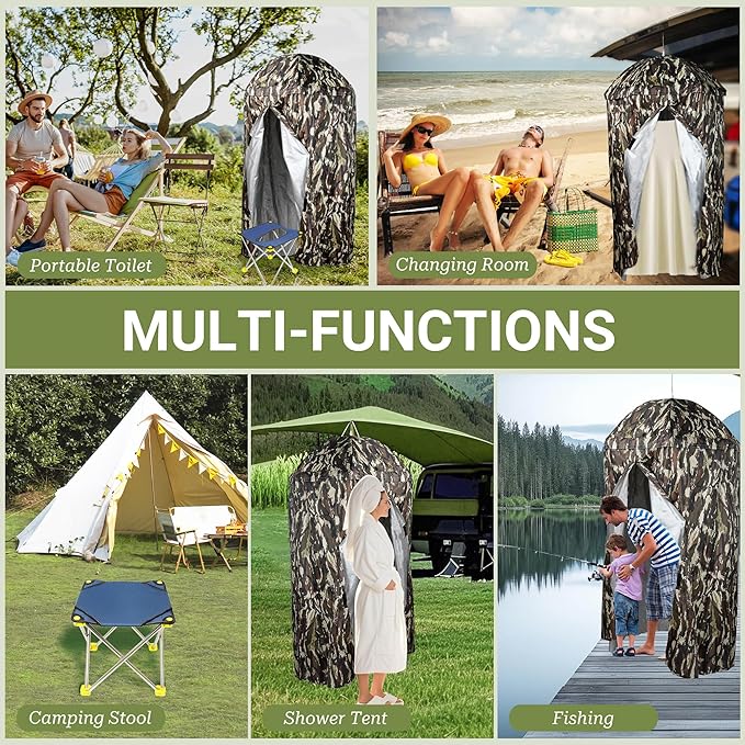 Upgrade XL Portable Toilet Camping Toilet,Foldable Travel Toilet Sturdy Stainless Steel Frame Portable Toilet for Camping,Hiking,Boating,Outdoor,Home