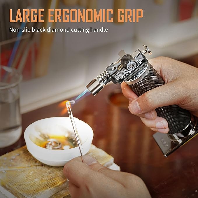 ravs Butane Torch Lighter, DUAL Flame Mode Kitchen Torch Cooking Torches, Blow Torch lighters butane refillable, Micro Torch Mini Torch for heat shrink tubing, Soldering Torch (Butane is Not Included)