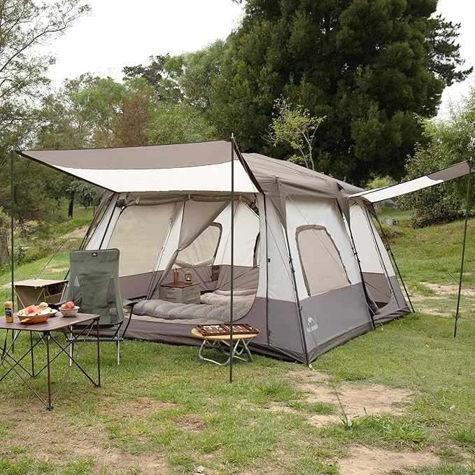 Naturehike Cape 4/6/8 Person Camping Tent, 60S Easy Setup Instant Tent Pop up Tent, Waterproof Large Tall 6/8 Person Tents for Camping, Car Camping