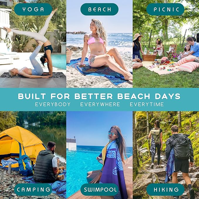 Sand Free Microfiber Beach Towels Adult-Blue River Turtlelife Quick Fast Dry Beach Oversized Accessories Travel Swim Pool Camping Essentials Lightweight Compact Packable Resistant Gifts Family