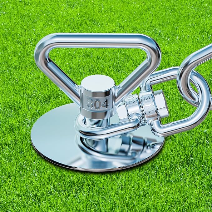 Dog Tie Out Stake-Heavy Duty 304 Stainless Steel Dog Anchor, 360° Swivel Yard Stake for Dogs,Use Any for to 200 LBS Dogs- Dog Stakes for Outside Camping, Suitable for Any Dog Leash and Cable