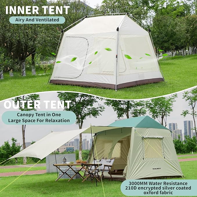 Tent for Camping, 3-6 Person Family Tents with Spacious Interior, Waterproof Tent with Carry Bag for Family Camping Traveling Hiking Picnic