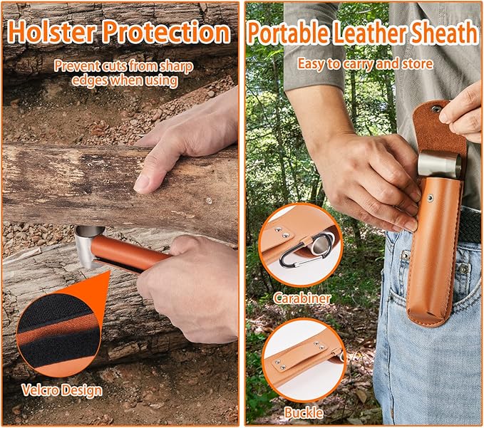 Hand Auger Wrench Survival Tools for Bushcraft - Scotch Eye Wood Drill Bit for Camping Outdoor Wood Peg and Hole Maker, Portable Camping Tripod with Adjustable Chain