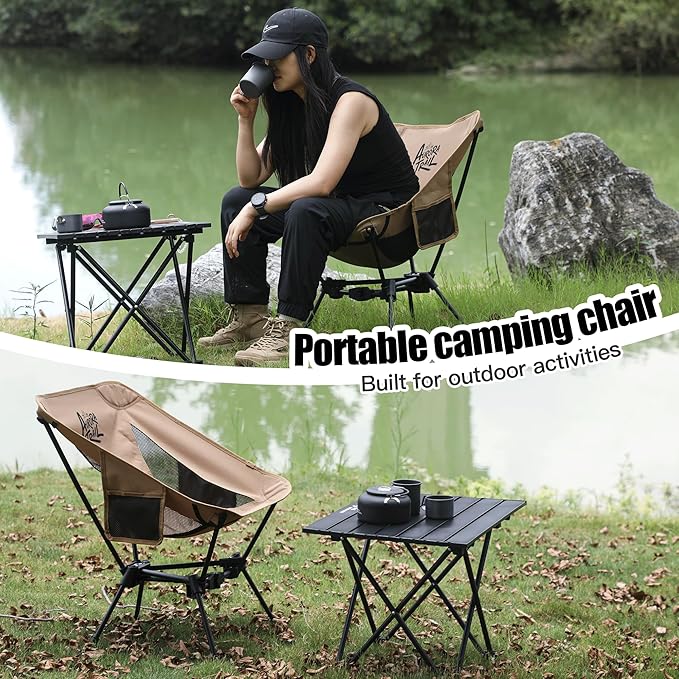 Ultralight Backpacking Chair,Compact Folding Camping Chair,Supports 300lbs,Portable Travel & Hiking Chair,Lightweight Design,Perfect for Hiking Gear, Picnics and Traveling