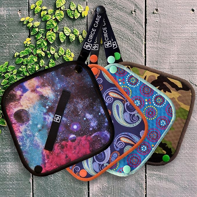 Pee Cloth:Silver Infused Pee rag for Women who Pee Outdoors, Reusable Absorbent Wipes, Eco alt. to Toilet Paper, Female Urination Solution for Camping, Hiking (2pc Combi- Galaxy+Camo)