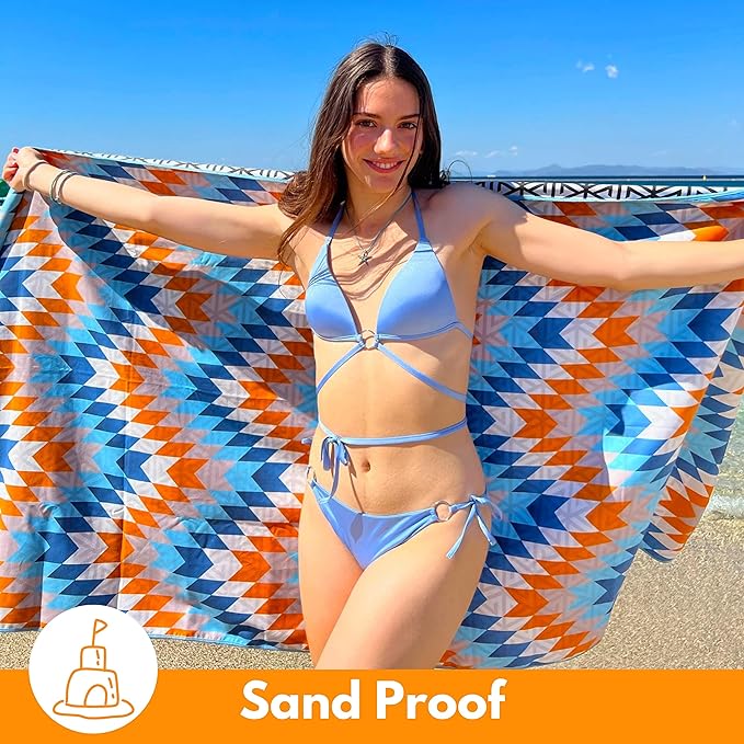 ECCOSOPHY Microfiber Beach Towel - Sand Free Towels are Quick Dry, Light Weight, Super Absorbent - Perfect Pool, Travel, Cruise, Camping Essentials - Oversized Extra Large for Adults 71x35 in