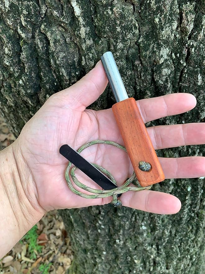 Fire Fast Fire Fly. European Fire Steel Ferro Rod and Magnesium. Compact Feather Weight Emergency Fire Starter for Camping, Backpacking, Hiking.