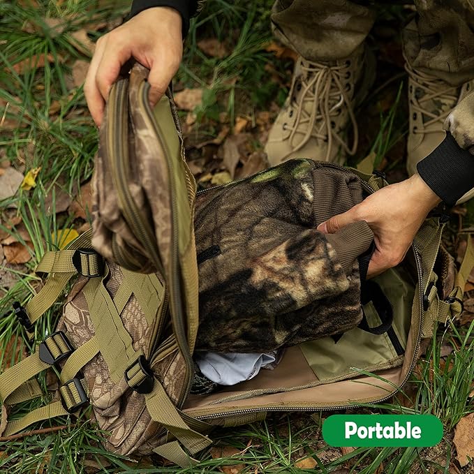 RunNico Camo Hand Muff Warmer - Unisex Camo Hunting Hand Muff - Camouflage Hunting Waist Pouch for Hunting, Camping, Outside Working, Hiking, Football, Golf Activities