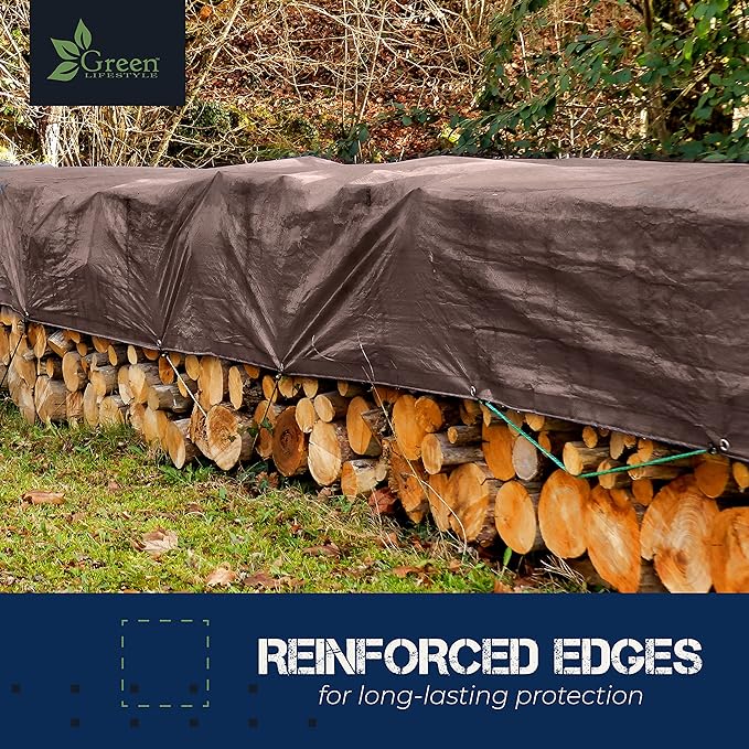 Tent Footprints Tarp Cover Brown/Silver Heavy Duty Thick Material Water Proof Tear Proof UV Resistant Reinforced Edges for Camping Boat Tent RV or Pool Cover 10x10