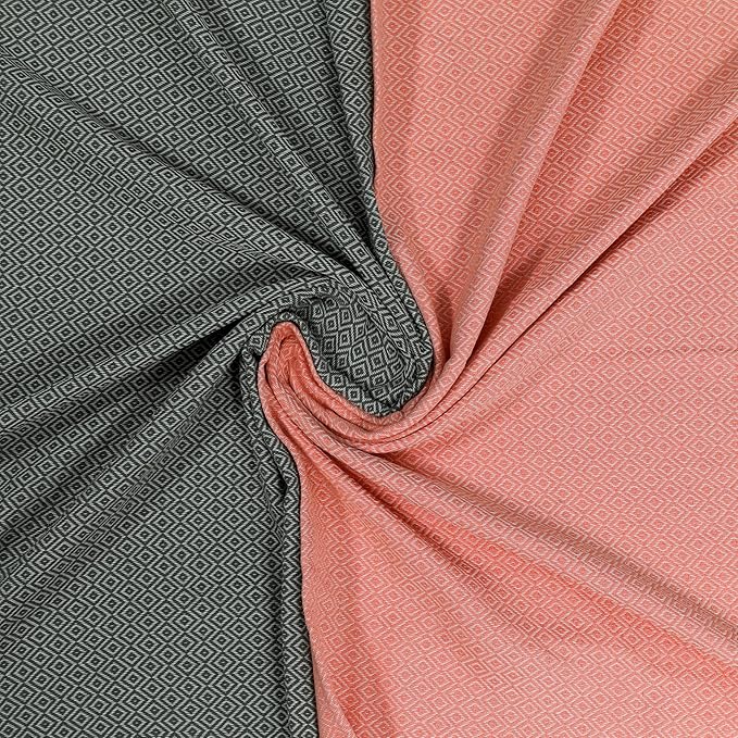 2 Pack Travel Cotton Blanket Twin Size Breathable Cozy Airplane Keep Warm Compact Vacation Essentials Car Camping Quick Dry Beach Peshtemal Towel (Khaki Green and Salmon Pink)