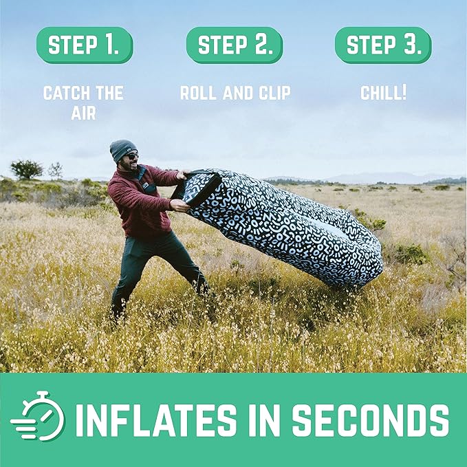 Chillbo Shwaggins Inflatable Couch – Cool Inflatable Chair Easy Setup is Ideal for Hiking Gear, Beach Chair and Music Festivals. Dad Gifts or Gifts for Dad