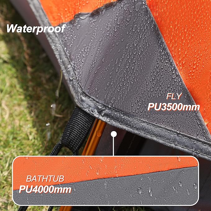 camppal 1 Person Tent for Camping Hiking Mountain Hunting Backpacking Tents 4 Season Resistance to Windproof Rainproof and Waterproof