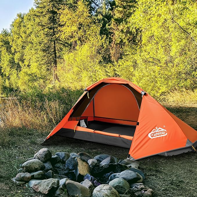 camppal 1 Person Tent for Camping Hiking Mountain Hunting Backpacking Tents 4 Season Resistance to Windproof Rainproof and Waterproof