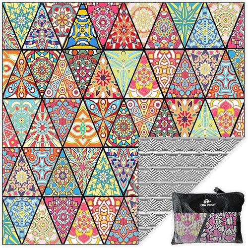 Elite Trend Microfiber Beach Towel - XXL 72x72 Inch Sand Free Quick Dry Towel for Travel, Swimming, Pool, Yoga, Hiking, Camping – Lightweight Fast Drying Microfiber Towel Compact for Adults