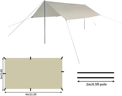 DANCHEL OUTDOOR B2A Waterproof Roomy Interior Yurt Tent, No Center Pole Bell Tent 4/8 Person Family Camping Glamping, 4 Season Hot Tents with Stove Jack 300D Oxford Nylon, 13ft/16.4ft Khaki