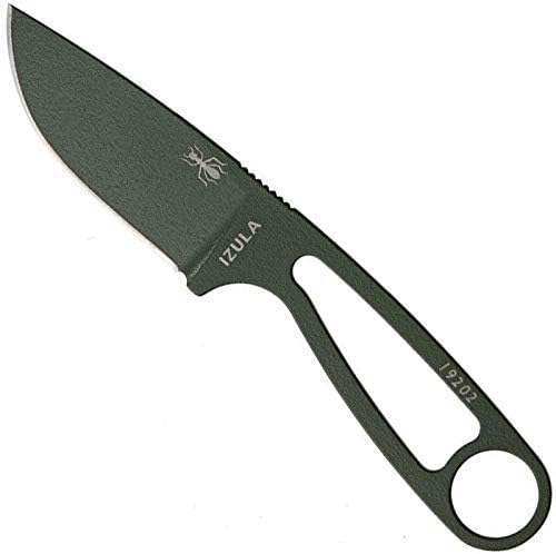 ESEE Knives Izula Fixed Blade Knife w/Survival Kit, Sheath & Clip Plate (Olive Drab)