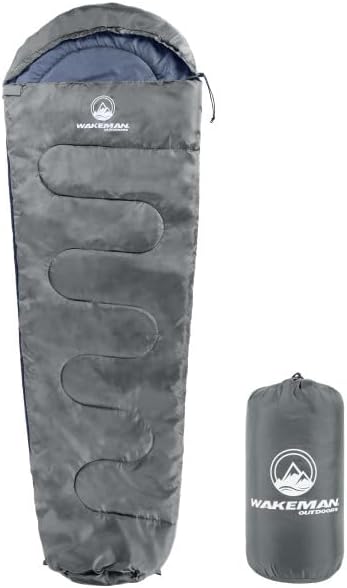 Mummy Sleeping Bag - Adult Cold Weather Sleeping Bag Rated to 25°F - Waterproof with Drawstring Hood - Camping Equipment by Wakeman Outdoors
