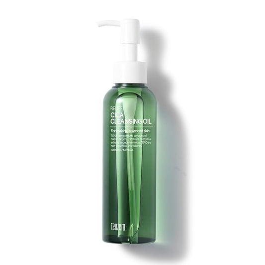 tenzero Relief Cica Cleansing Oil 5.07 fl oz (150ml), Hydrating, Daily Makeup Blackhead Remover for Face, Pore Control Centella Cleansing Oil, Korean Skincare, Double Cleansing