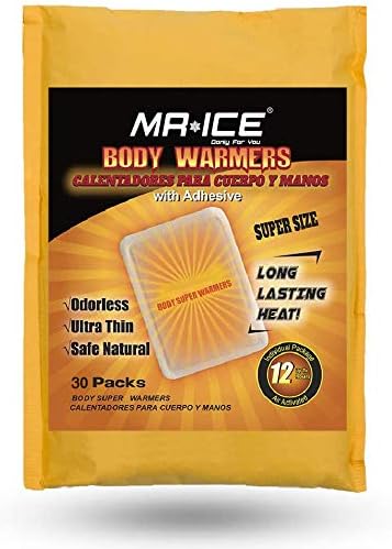 MR.ICE 7/14/20/40 Packs Body Warmers Large Pads for Women Men Kids, with Adhesive Backing Gives 12 Hours Warm (5.1" x 3.7"), Big Heat Sticker for Camping Hiking