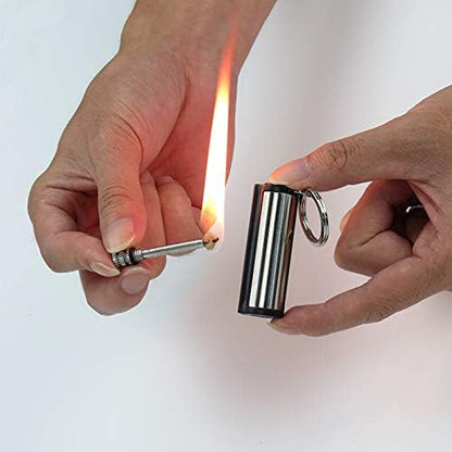 NAKUPENDA 5Pcs Permanent Match Flint Keychain Match Fire Starter Waterproof Emergency Survival Fire Starter Unlimited Sticks for Outdoor Camping (No Oil)