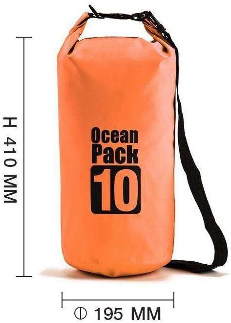 Waterproof Dry Bag 10L Custom PVC Sack Rafting Camping Hiking Backpack Kayak Sport Beach Gear Dry Bag (Orange)