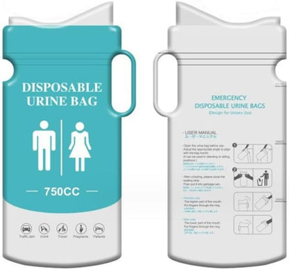 Veewon 4pcs Urine Bag 750ML Disposable Urinal Bag for Travel Unisex Urinal Bag Suitable for Camping, Traffic Jams, Pregnant, Patient, Kids