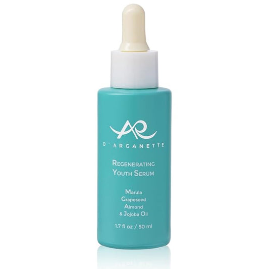 D'Arganette Regenerating Youth Serum Facial Oil Infused With Marula, Grapeseed, Almond & Jojoba Oil- Anti-Aging Moisturizer Face Oil For Dry Skin, Fine Lines & Wrinkles 1.7 oz- Made In USA