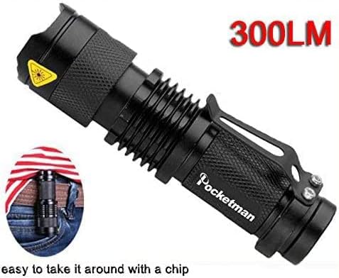MODOAO 3 Modes LED Flashlight Torch Tactical Lamp Mini Light for Camping Hiking Emergency (Black)