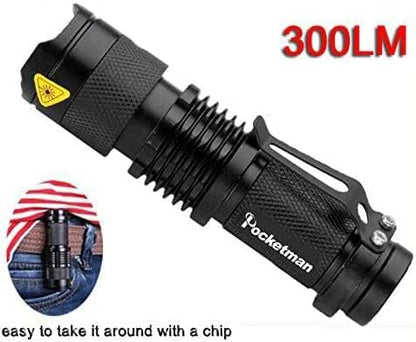 MODOAO 3 Modes LED Flashlight Torch Tactical Lamp Mini Light for Camping Hiking Emergency (Black)