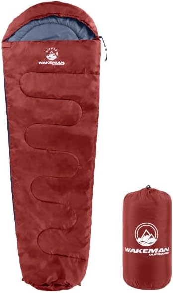 Mummy Sleeping Bag - Adult Cold Weather Sleeping Bag Rated to 25°F - Waterproof with Drawstring Hood - Camping Equipment by Wakeman Outdoors