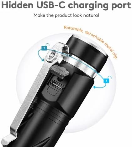 RovyVon S3 Pro 1500 High lumens EDC Flashlight Rechargeable - High CRI 95+ Flashlight Super Bright, 5000mAh Powerful Magnetic Flashlight for Work Camping Outdoor, IPX8 (Black)