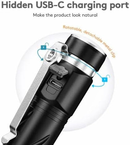 RovyVon S3 Pro 1500 High lumens EDC Flashlight Rechargeable - High CRI 95+ Flashlight Super Bright, 5000mAh Powerful Magnetic Flashlight for Work Camping Outdoor, IPX8 (Black)