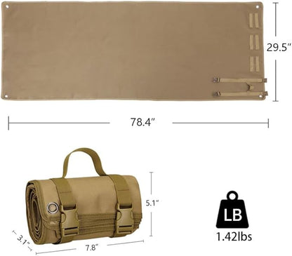 Outdoor Camping Tactical Training Shooting Mat Anti Slip Pad, Waterproof and Moisture-Proof Folding Mat Picnic Blanket Portable with Carry Strap