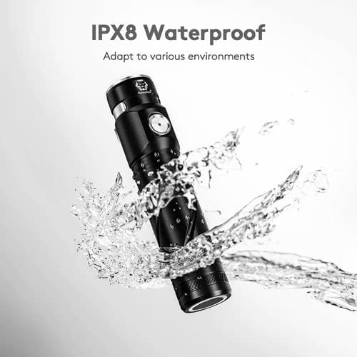 RovyVon S3 Pro 1500 High lumens EDC Flashlight Rechargeable - High CRI 95+ Flashlight Super Bright, 5000mAh Powerful Magnetic Flashlight for Work Camping Outdoor, IPX8 (Black)
