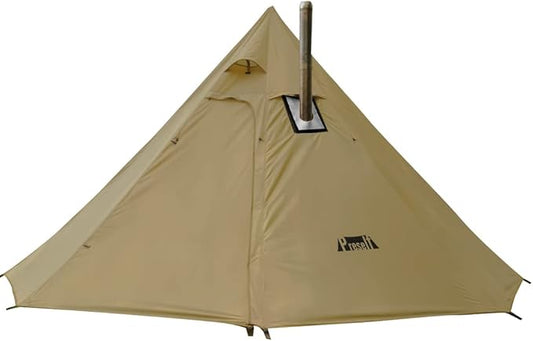 PRESELF 2-3 Person Tipi Hot Tent Version2 with Stove Jack, for Hunting Bushcraft, Lightweight, Standing Room, Teepee Backpacking Camping Hiking