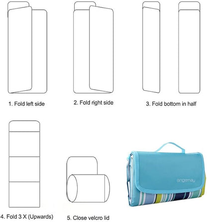 Angemay Outdoor & Picnic Blanket Extra Large Sand Proof and Waterproof Portable Beach Mat for Camping Hiking Festivals