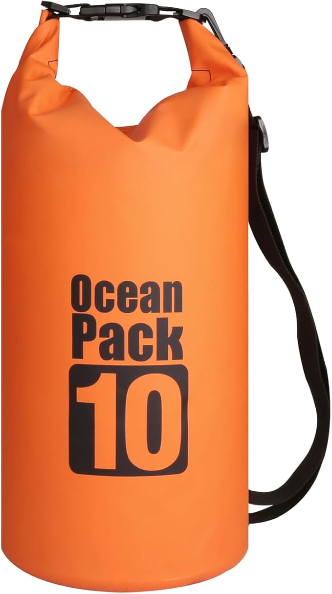 Waterproof Dry Bag 10L Custom PVC Sack Rafting Camping Hiking Backpack Kayak Sport Beach Gear Dry Bag (Orange)