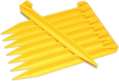 30 Pack Plastic Tent Stakes - 9 Inch Heavy Duty Beach Tent Pegs Canopy Stakes - Essential Gear for Camping, Backpacking, Gardening and More