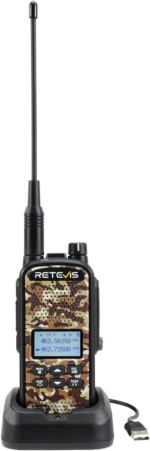 Retevis EZTalk 2 GMRS Two way Radio, IP67 Waterproof Walkie Talkies, 2200mAh Battery, Hunting Radios with 7 Hunting Calls, NOAA, USB C, Long Range Walkie talkies for Hunting Camping (1 Pack)