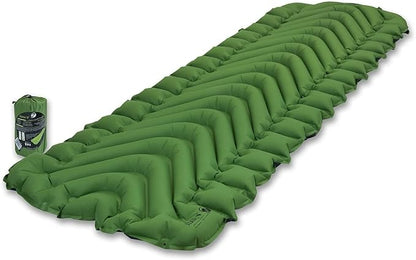 KLYMIT Static V Lightweight Inflatable Sleeping Pad | Comfortable, Lightweight, Easy to Inflate Portable Air Bed Mattress for Camping, Backpacking and Hiking — Green