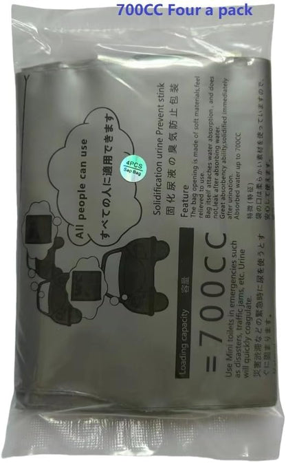 Emergency Mini Portable Toilet, 700cc Capacity, Unisex, for Travel, Camping, Traffic Jams (800)