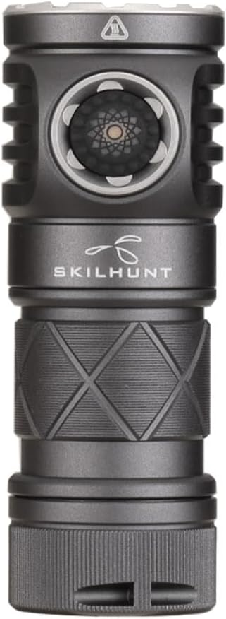 SKILHUNT EC200S-Mini 2100+570 lumens Dual Channel Powerful EDC USB-C Rechargeable LED Flashlight - Lightweight, Compact Pocket Light Camping Hiking Running Waterproof Outdoor (Cool White 6500K, Grey)